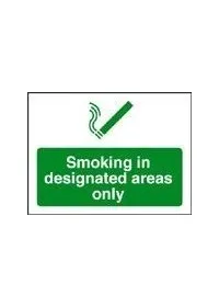 No Smoking in designated area sign