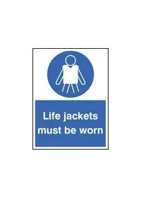 Life jackets must be worn sign
