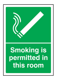 Smoking permitted in this room sign