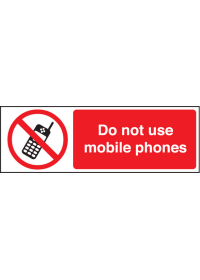 Do not use mobile phones sign