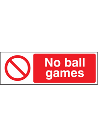 No ball games sign