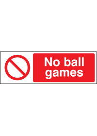 No ball games sign