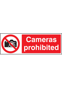 Cameras prohibited sign