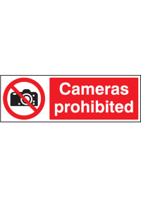 Cameras prohibited sign
