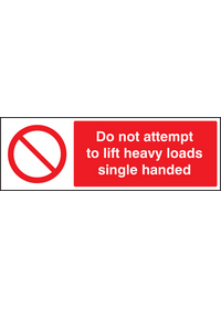 Do not attempt to lift heavy loads sign