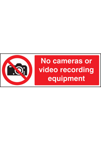 No cameras or video recording equipmentment sign