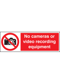 No cameras or video recording equipmentment sign