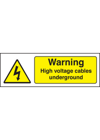 Warning high voltage cables underground sign