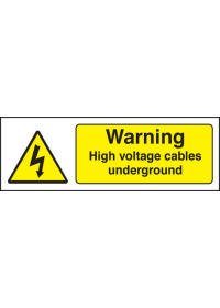Warning high voltage cables underground sign