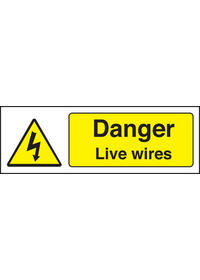 Danger live wires sign
