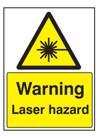 Warning laser hazard sign