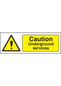 Caution underground services sign