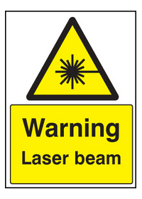 Warning laser beam sign
