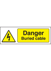 Danger buried cables sign