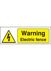 Warning electric fence sign