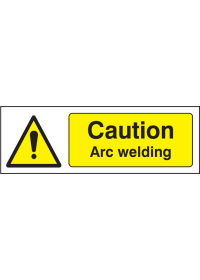 Caution arc welding sign