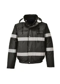 Black Hi Vis Bomber Jacket S434