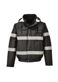Black Hi Vis Bomber Jacket S434