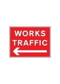 Works traffic left sign