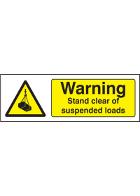 Warning stand clear of suspended loads sign