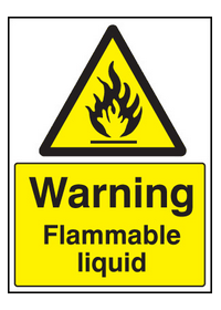 Flammable liquid sign