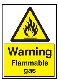 Flammable gas sign