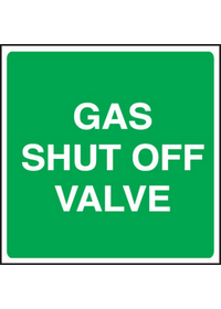 Gas shut off valve sign