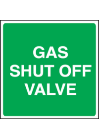 Gas shut off valve sign