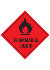 Flammable liquid sign