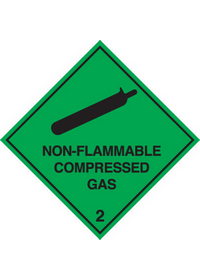 Non Flammable compressed gas 2 sign