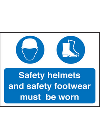 helmets/footwear must be worn sign