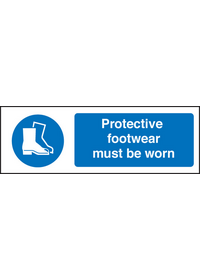 Protective footwear must be worn sign