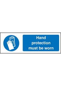 Hand protection must be worn sign