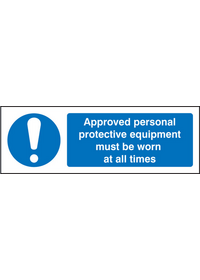 Approved personal protective equipmentment sign