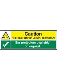 Noise level 80dB & 85DB ear protection sign