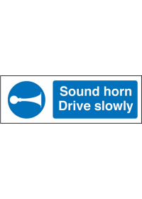 Sound horn drive slowly sign