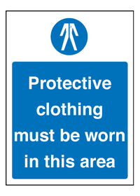 Protective clothing must be worn in area sign