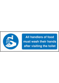 Handlers of food must wash hands sign