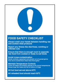 Food checklist sign