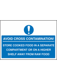 Avoid cross contamination sign