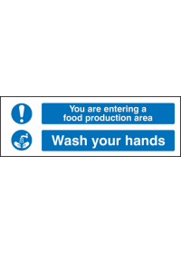 You are entering/wash your hands sign