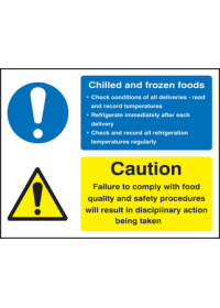 Chilled and frozen foods sign
