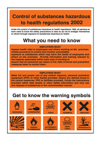 COSHH Control substances hazardous to health poster 58117