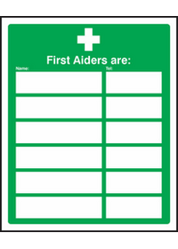 First aiders are sign