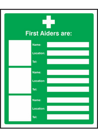 First aiders are sign