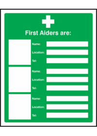 First aiders are sign