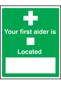 Your first aider is sign