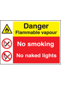 Flammable vapour sign