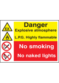 Explosive atmosphere log highly Flammable sign
