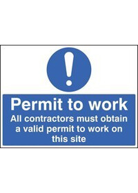 Permit to work sign